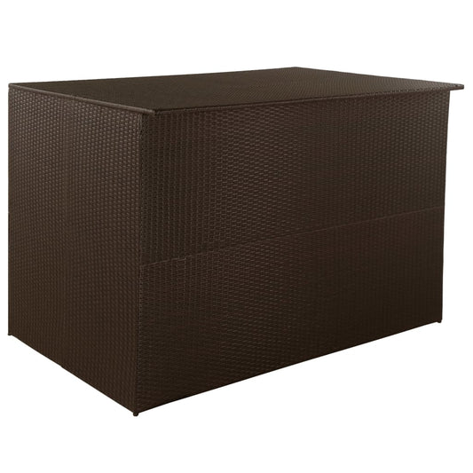 Brown Poly Rattan Garden Storage Box 150x100x100 cm