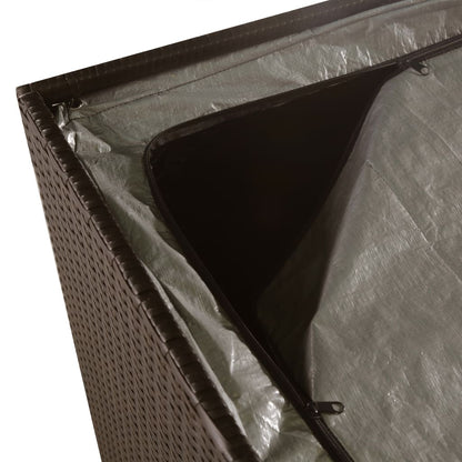 Brown Poly Rattan Garden Storage Box 150x100x100 cm