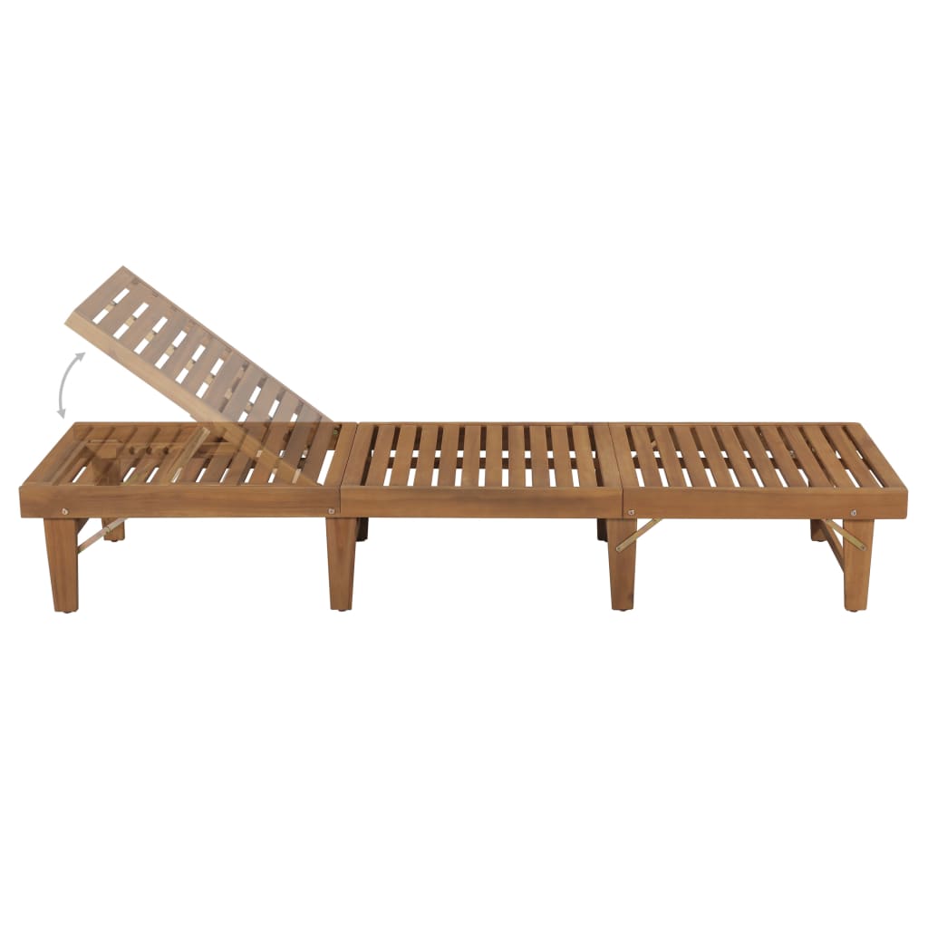Solid Acacia Wood Folding Sun Lounger - Durable & Stylish