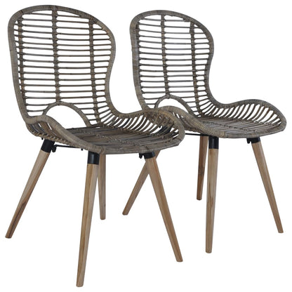 Set of 6 Natural Rattan Dining Chairs - Elegant & Sturdy