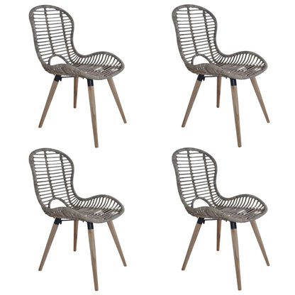 Set of 6 Natural Rattan Dining Chairs - Elegant & Sturdy