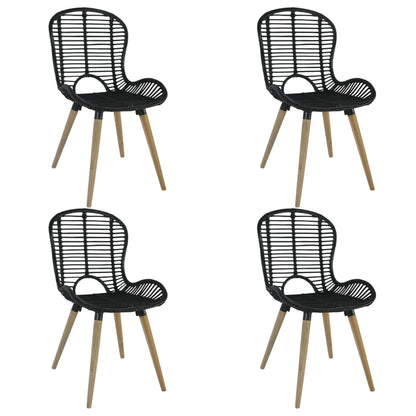 Set of 6 Natural Rattan Dining Chairs - Elegant & Sturdy