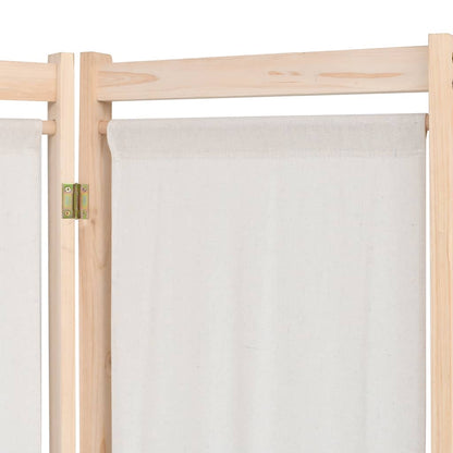 Cream Fabric 5-Panel Room Divider - 200x170 cm Decor Solution