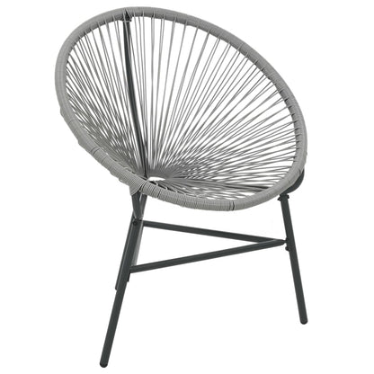 Garden Moon Chair - Grey Poly Rattan Outdoor Lounge