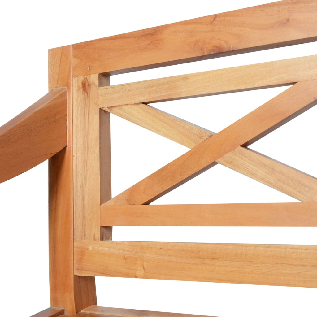 Solid Mahogany Batavia Bench, 98 cm - Light Brown Finish