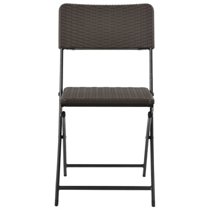 Brown Folding Garden Chairs 2 pcs - HDPE & Steel Durability