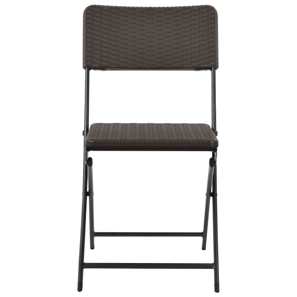 4-Piece Brown Folding Garden Chairs, HDPE & Steel Durable Design