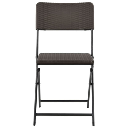 4-Piece Brown Folding Garden Chairs, HDPE & Steel Durable Design