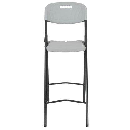 White HDPE & Steel Folding Bar Chairs - Set of 2