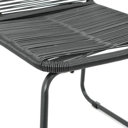Elegant Black Poly Rattan Outdoor Chairs Set - 2 Pieces