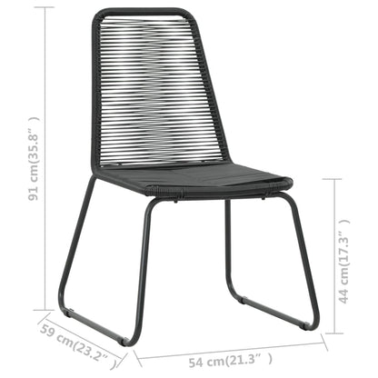 Elegant Black Poly Rattan Outdoor Chairs Set - 2 Pieces