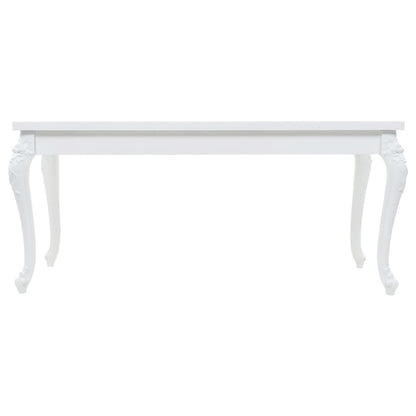 High Gloss White Dining Table, 179x89x81 cm, Modern Elegance