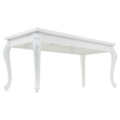 High Gloss White Dining Table, 179x89x81 cm, Modern Elegance