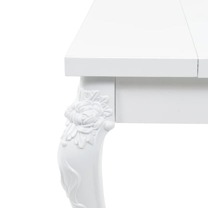 High Gloss White Dining Table, 179x89x81 cm, Modern Elegance