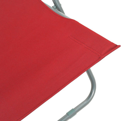 Durable Red Folding Beach Chairs (Set of 2) - Steel & Oxford Fabric