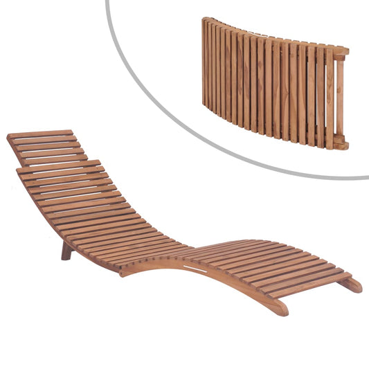 Teak Folding Sun Lounger - Durable Solid Wood Outdoor Chair