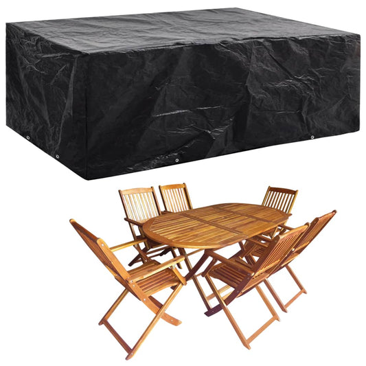 Durable Green Garden Furniture Cover, 8 Eyelets, 242x162x100 cm