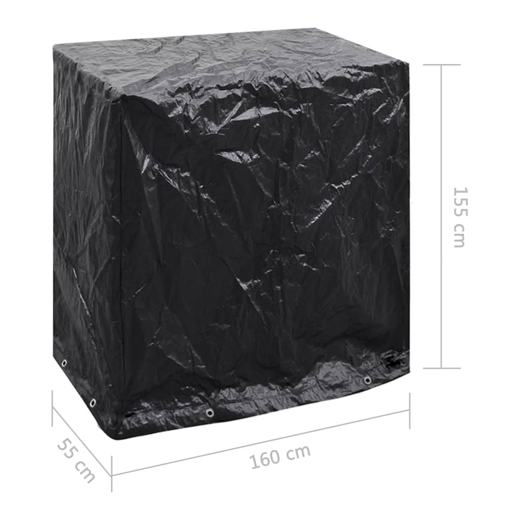 Durable Black Garden Furniture Cover for Table Tennis - 160x55x182cm