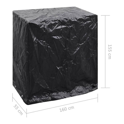 Durable Black Garden Furniture Cover for Table Tennis - 160x55x182cm