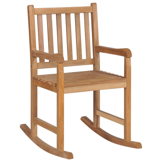Solid Teak Wood Rocking Chair - Durable & Stylish Seating