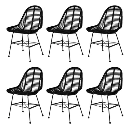 Set of 2 Natural Rattan Dining Chairs - Elegant & Sturdy