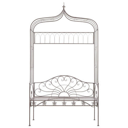 Antique Brown Iron Garden Bench 122 cm - Classic Outdoor Seating