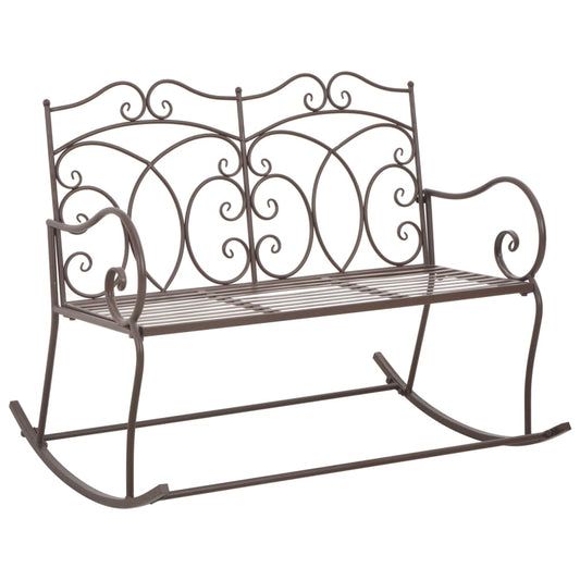 Antique Brown Iron Garden Bench - 104 cm Vintage Charm