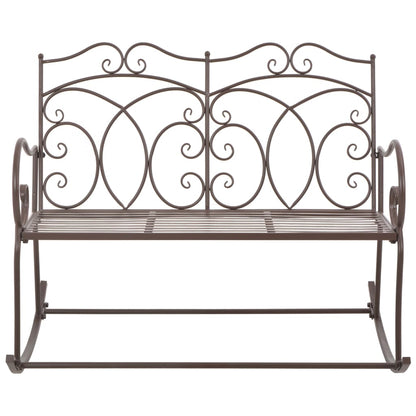 Antique Brown Iron Garden Bench - 104 cm Vintage Charm