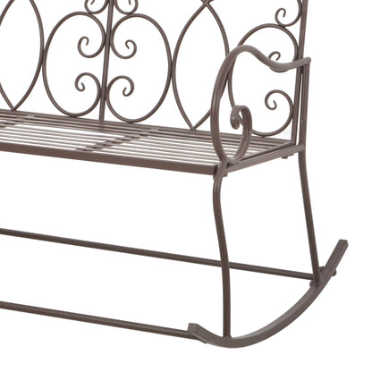 Antique Brown Iron Garden Bench - 104 cm Vintage Charm