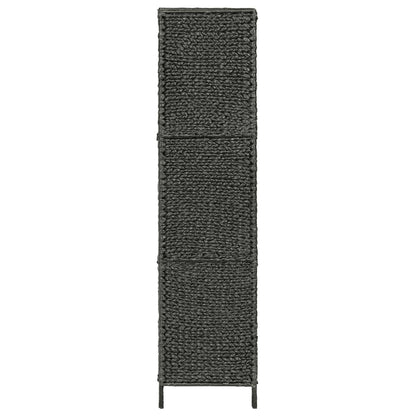 Stylish Black 5-Panel Room Divider 193x160cm, Water Hyacinth