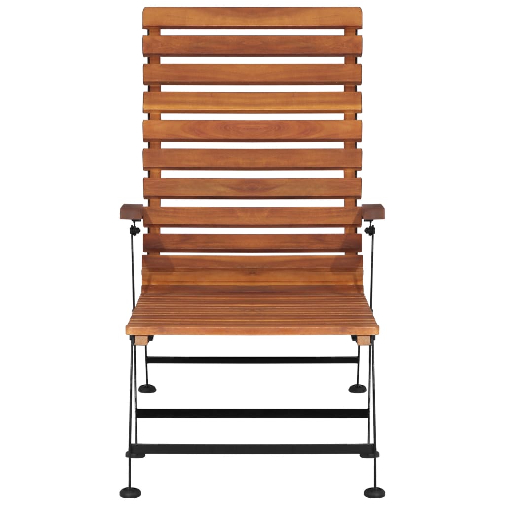 Elegant Outdoor Deck Chair in Solid Acacia Wood Finish