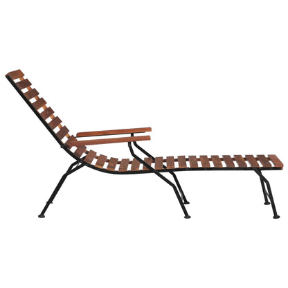 Elegant Outdoor Deck Chair in Solid Acacia Wood Finish