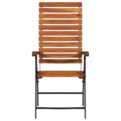Solid Acacia Wood Reclining Garden Chairs - 2 Piece Set