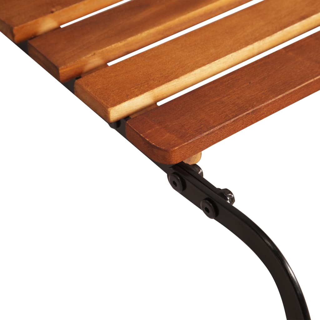 Solid Acacia Wood Sun Lounger with Durable Steel Legs