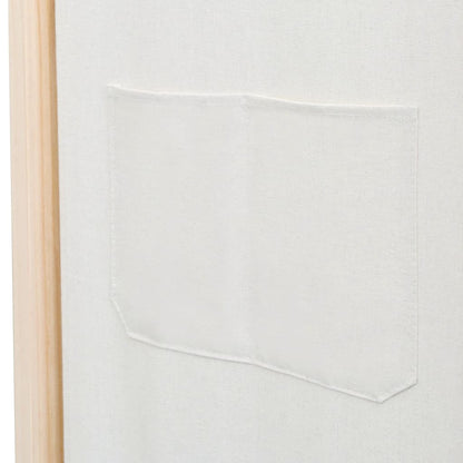 Cream Fabric 6-Panel Room Divider - 240x170x4 cm Privacy Screen