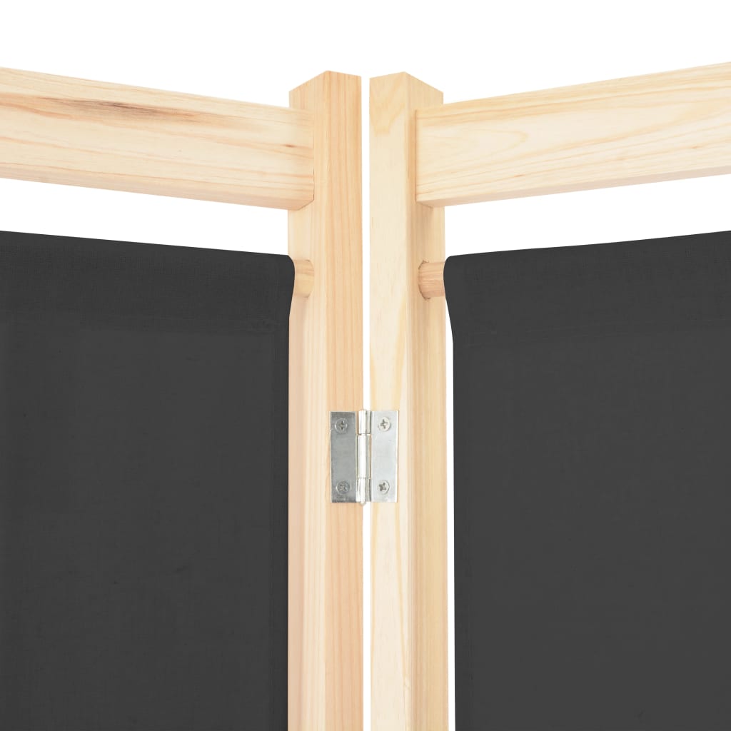 Grey Fabric 4-Panel Room Divider, 160x170x4 cm - Stylish Privacy Solution