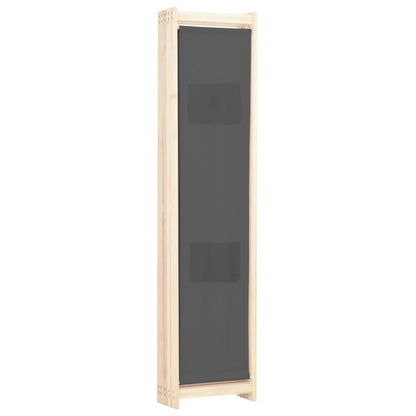 Elegant Grey 5-Panel Fabric Room Divider - 200x170 cm