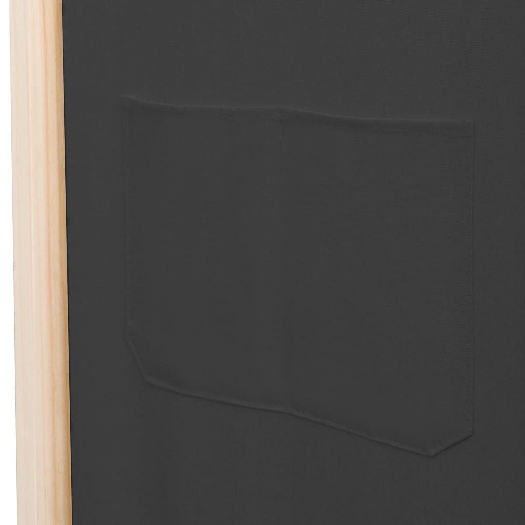 Elegant Grey 5-Panel Fabric Room Divider - 200x170 cm