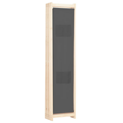 Stylish Grey Fabric 6-Panel Room Divider - 240x170 cm