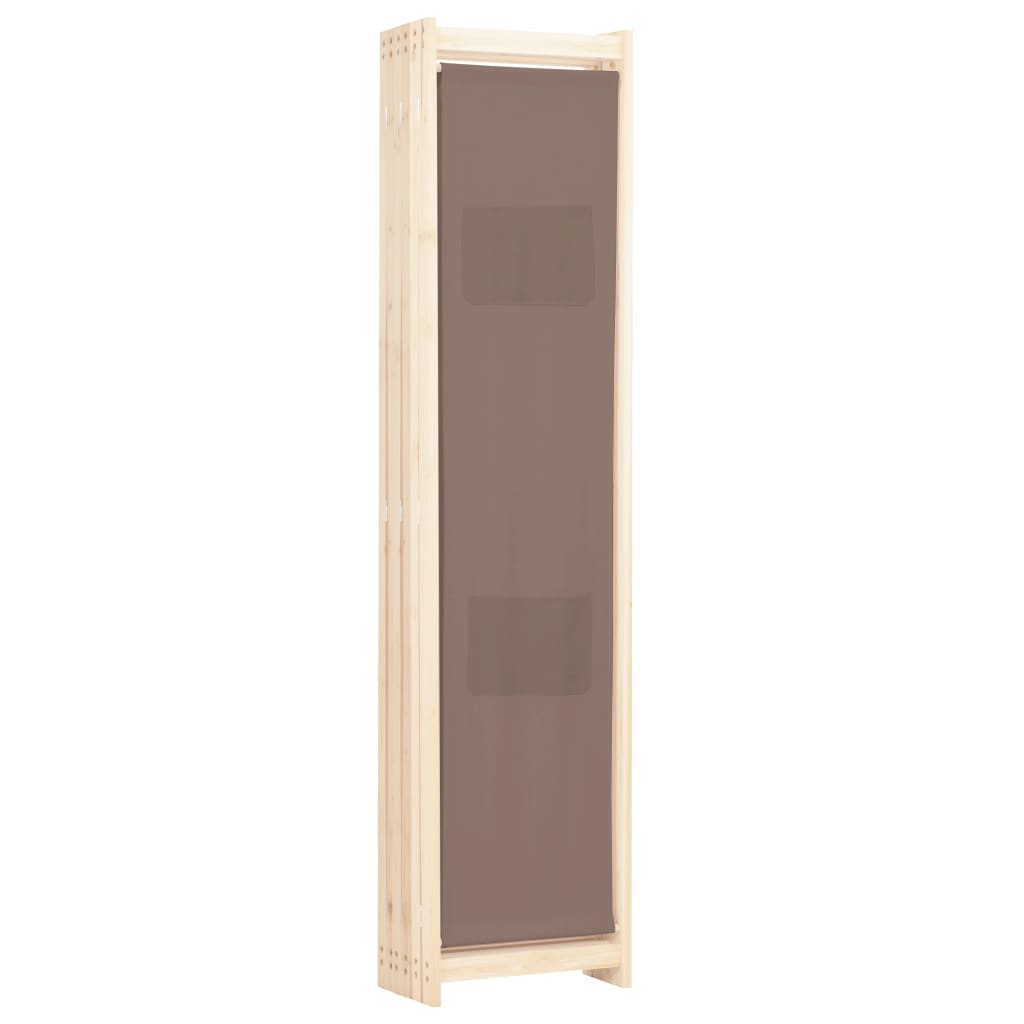 Brown Fabric 6-Panel Room Divider, 240x170x4 cm – Stylish Privacy Screen