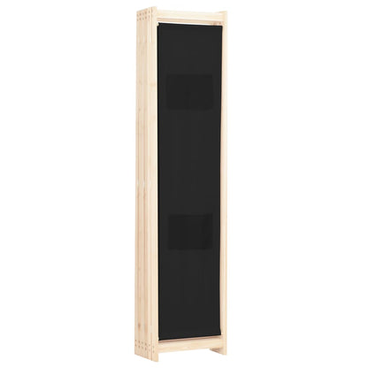 Elegant Black Fabric 6-Panel Room Divider, 240x170x4 cm