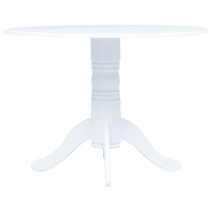 Elegant 106cm White Dining Table in Solid Rubber Wood