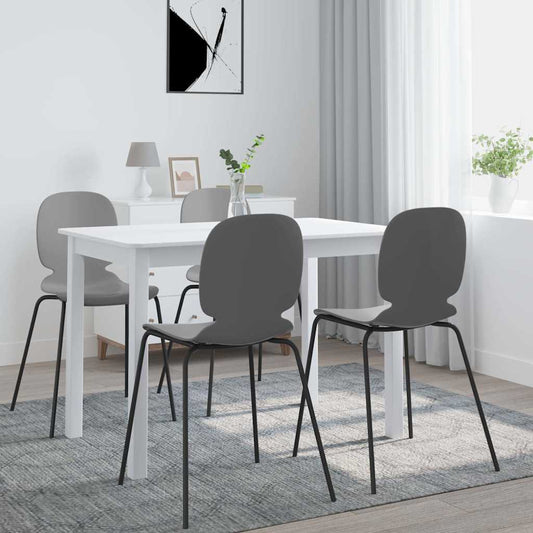 Solid Rubber Wood White Dining Table 114x71x75 cm