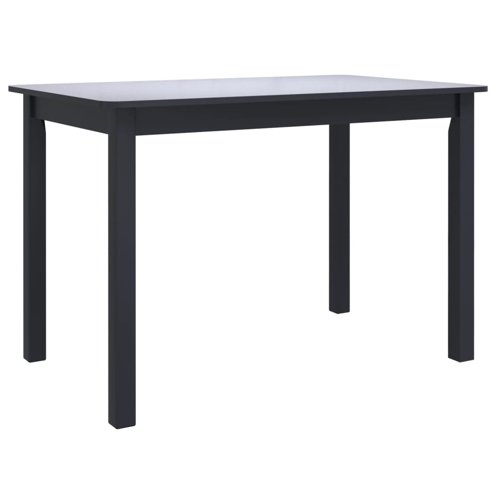 Solid Rubber Wood Dining Table - Black, 114x71x75 cm