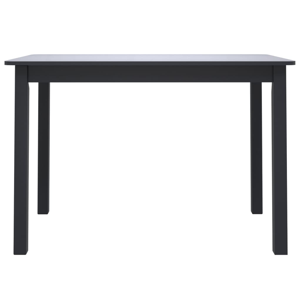 Solid Rubber Wood Dining Table - Black, 114x71x75 cm