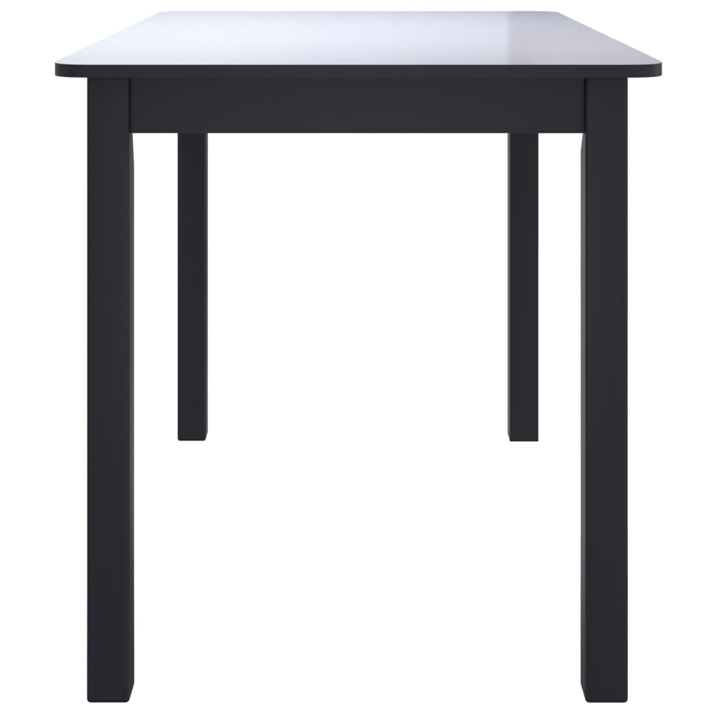 Solid Rubber Wood Dining Table - Black, 114x71x75 cm