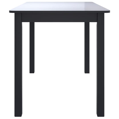 Solid Rubber Wood Dining Table - Black, 114x71x75 cm