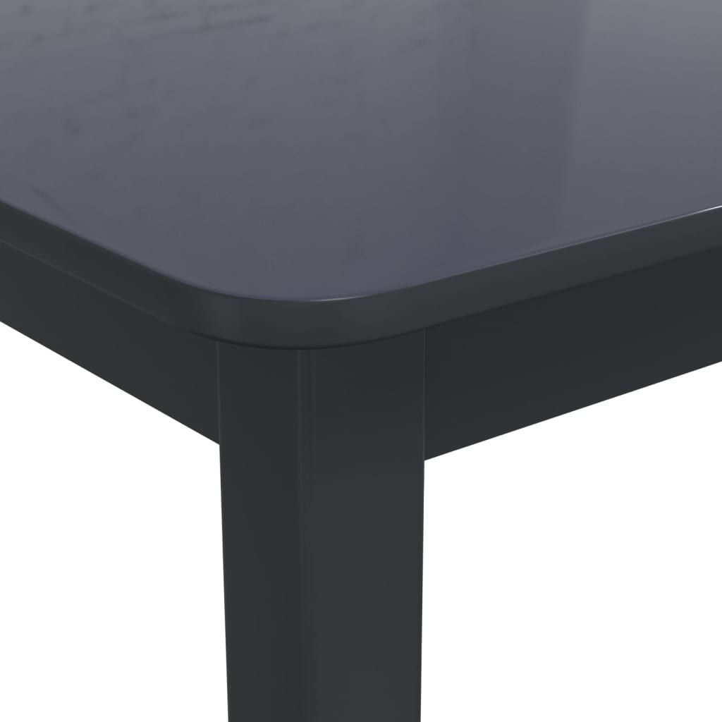 Solid Rubber Wood Dining Table - Black, 114x71x75 cm