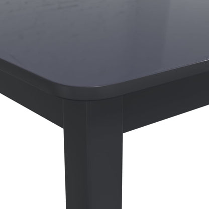 Solid Rubber Wood Dining Table - Black, 114x71x75 cm