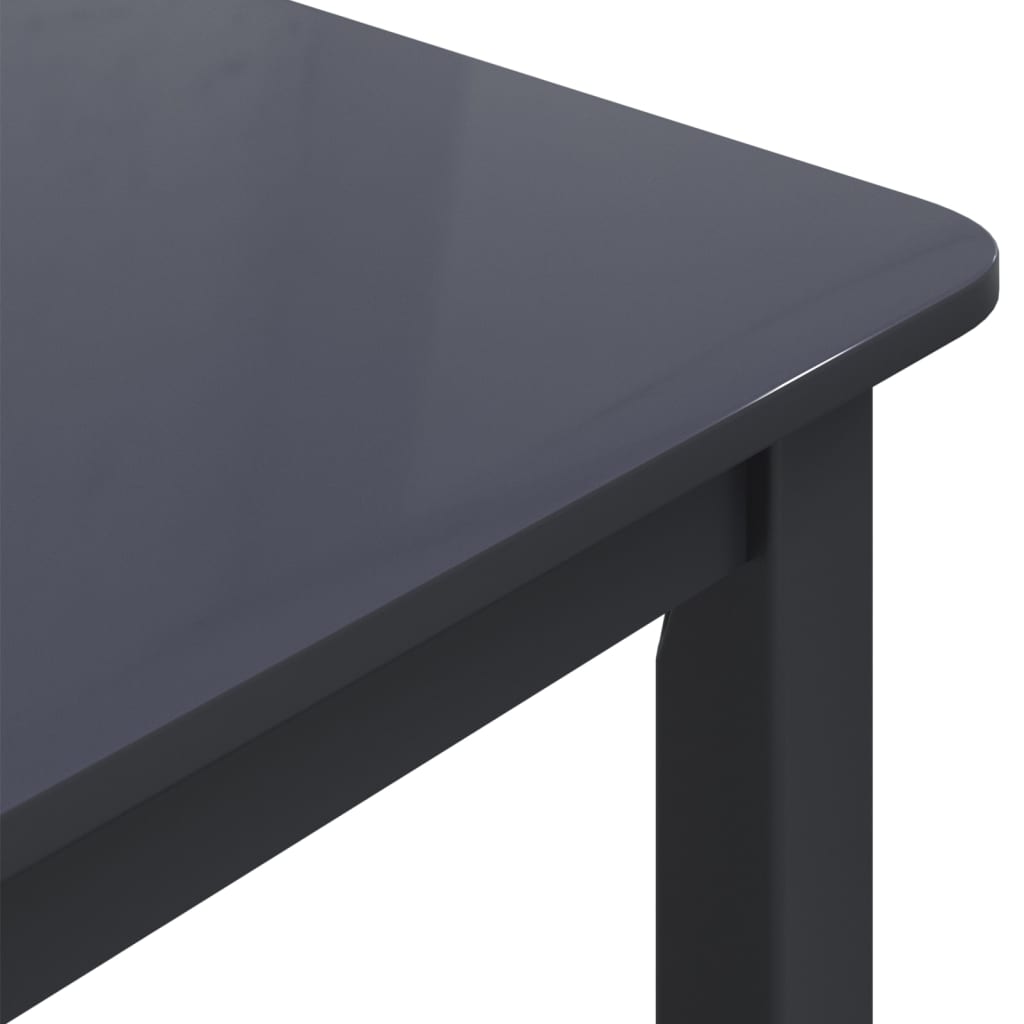 Solid Rubber Wood Dining Table - Black, 114x71x75 cm